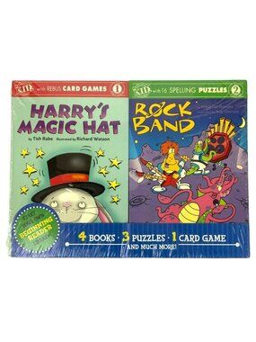 Innovative Kids Beginning Reader Library Set 4 Books 3 Puzzles 1 Card Game New